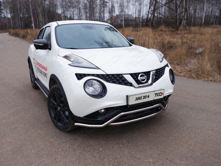 Защита передняя (кенгурин с вставкой) 42,4 мм Nissan Juke (2014-2019) NISJUK2WD14-02