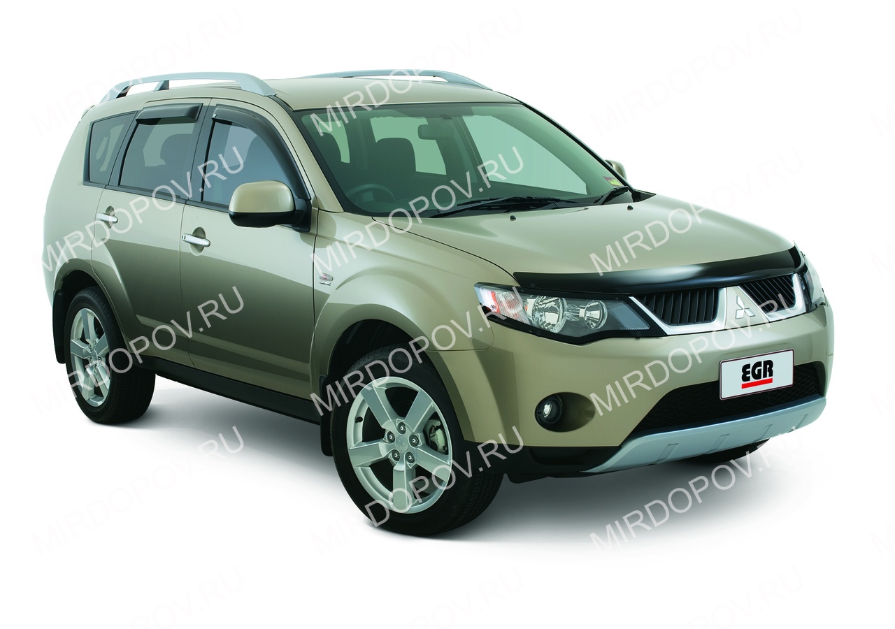 дефлектор капота (чёрный) mitsubishi outlander