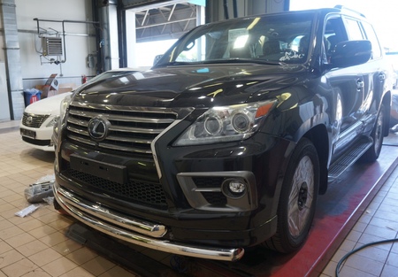 Защита переднего бампера - труба двойная Lexus LX 570 Sport LE57.33.1572