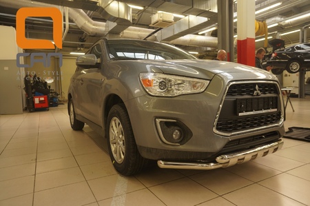 Защита переднего бампера - двойная с коробочками MITSUBISHI ASX (2012-2019) MIAS.33.6007