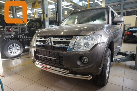 Защита переднего бампера - труба двойная MITSUBISHI Pajero 4 (2011-2014) MIPA.33.4045