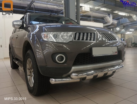 Защита переднего бампера - двойная с коробочками MITSUBISHI L200 (2014-2015) MIPS.33.0015