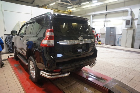 Защита заднего бампера - труба уголки Toyota Land Cruiser Prado 150 (2009-2017) TOC5.53.3399