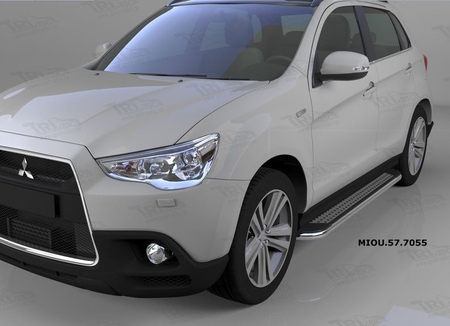 Пороги алюминиевые (Topaz) Mitsubishi ASX (2010-2012) MIOU.57.7055