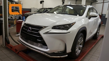 Защита переднего бампера - труба одинарная Lexus NX (2014-2017) LENX.33.4609