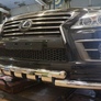 Защита переднего бампера - труба двойная Shark Lexus LX 570 Sport