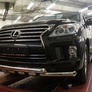 Защита переднего бампера - труба двойная Shark Lexus LX 570 