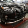 Защита переднего бампера - труба одинарная Lexus LX 570 