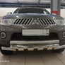 Защита переднего бампера - двойная с коробочками MITSUBISHI L200 (2014-2015)