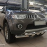 Защита переднего бампера - двойная с коробочками MITSUBISHI L200 (2014-2015)