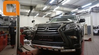 Защита переднего бампера - труба двойная Shark Lexus GX460 (2014-2019)