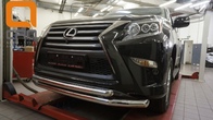 Защита переднего бампера - труба двойная Lexus GX460 (2014-2019)