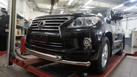 Защита переднего бампера - труба двойная Lexus LX 570 