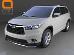 Защита переднего бампера - труба одинарная Toyota Highlander (2014-2019)