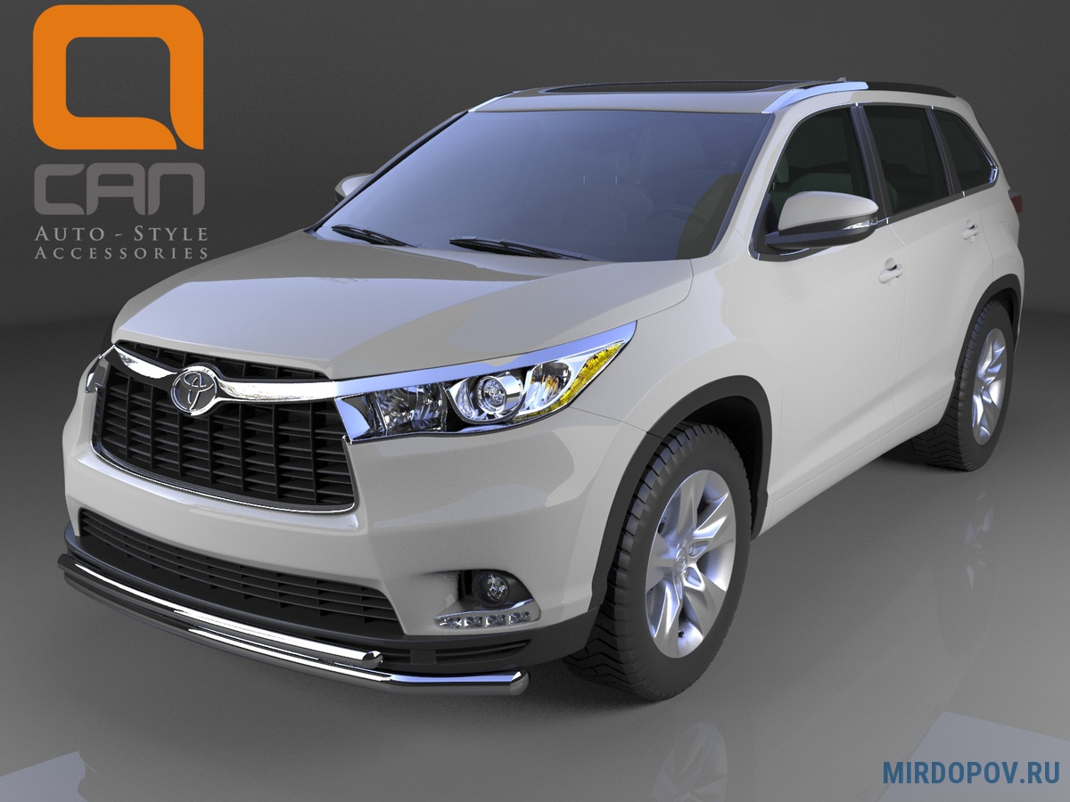 Защита переднего бампера - труба двойная Toyota Highlander (2014-2019) №  TOHI.33.3458 - купить по лучшей цене на mirdopov.ru