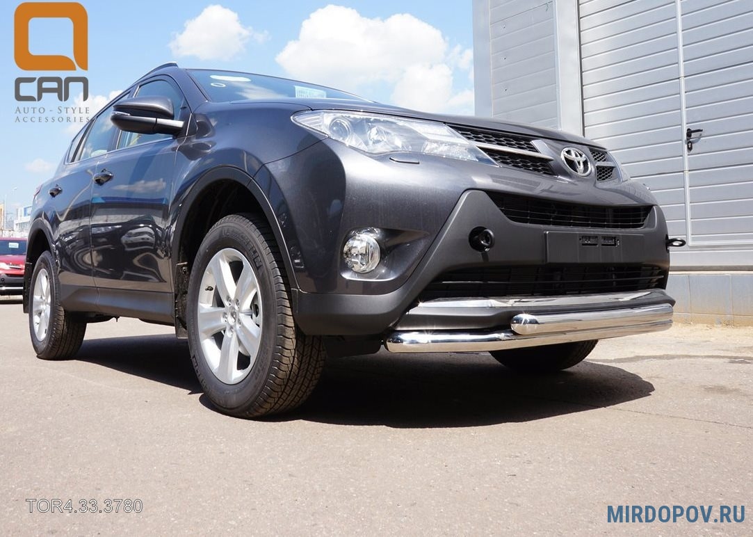 Защита переднего бампера - труба двойная Toyota RAV 4 (2013-2015) №  TOR4.33.3780 - купить по лучшей цене на mirdopov.ru