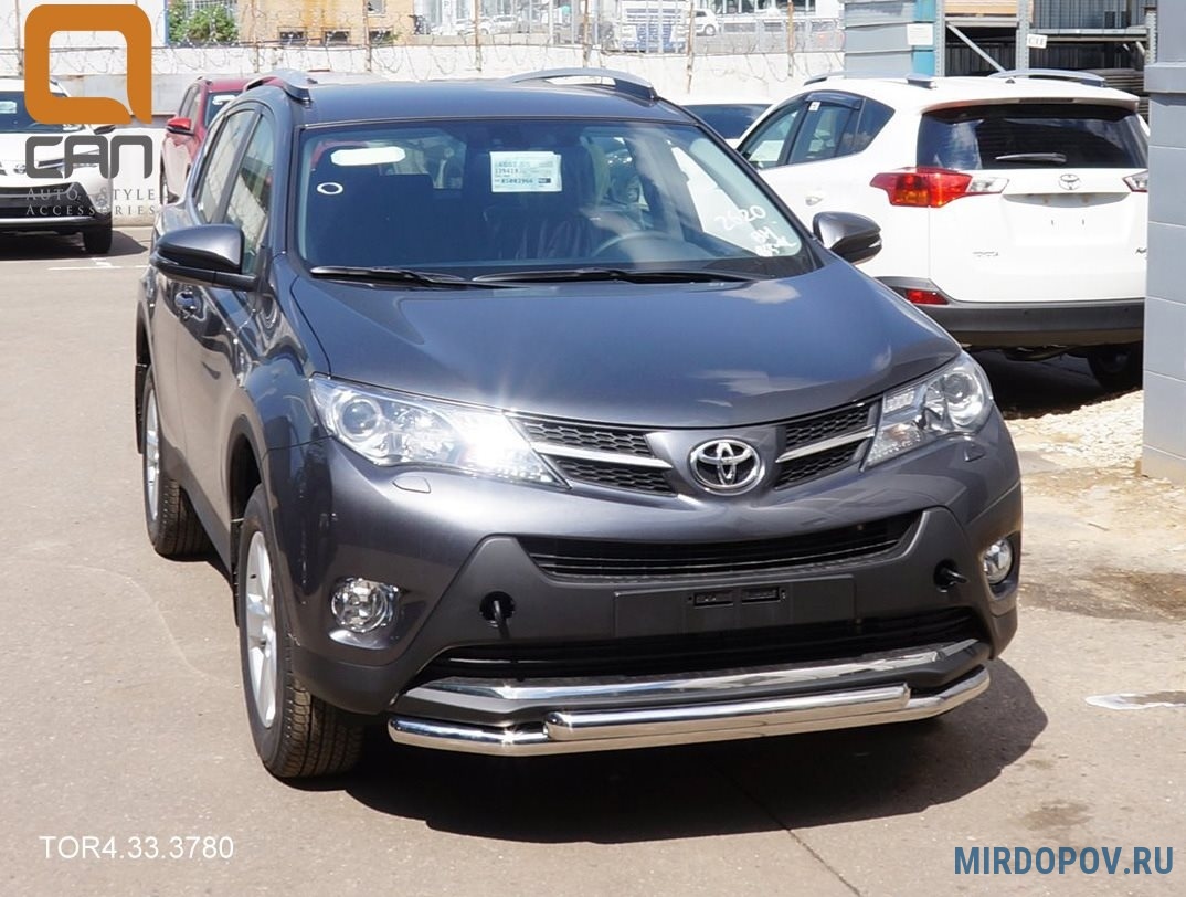 Защита переднего бампера - труба двойная Toyota RAV 4 (2013-2015) №  TOR4.33.3780 - купить по лучшей цене на mirdopov.ru