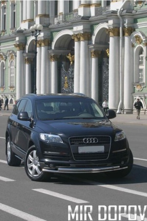 Защита переднего бампера d 42/60 труба двойная  Audi Q7 (2005-2009) AUDQ.48.0338