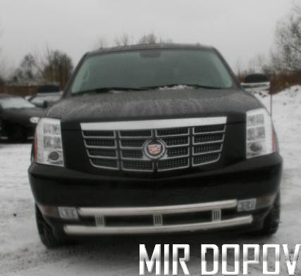 Защита переднего бампера d 60/60 двойная  Cadillac Escalade (2007-2019) CDES.48.0608