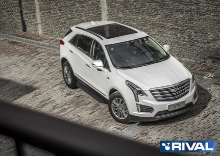 Пороги алюминиевые Premium-Black Cadillac XT5 (2016-2020) A193ALB.0801.1