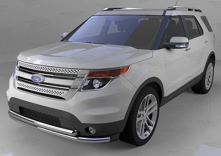Защита переднего бампера - труба двойная  Ford Explorer (2013-2019) FOEX.33.9203