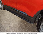 Пороги алюминиевые Slim Line Black Hyundai Santa Fe (2018-2020)