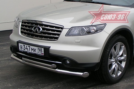 Защита переднего бампера двойная d 76/60 Infiniti FX (2006-2009) INFX.48.0435