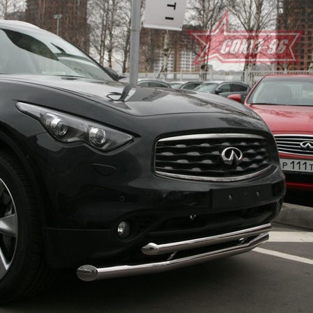 Защита переднего бампера d 76/60 двойная Infiniti FX (2009-2014) INFX.48.0748