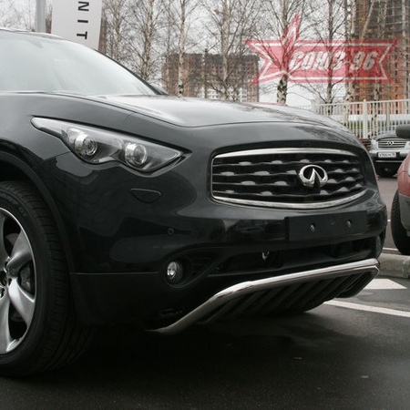 Защита передняя мини d60 низкая с нижней защитой Infiniti FX (2009-2014) INFX.57.0747