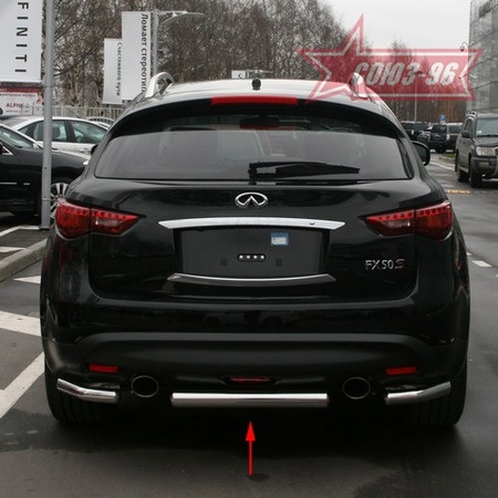 Защита заднего бампера d76 короткая Infiniti FX (2009-2014) INFX.75.0753