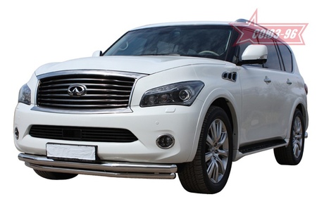 Защита переднего бампера d76/60 двойная Infiniti QX56 (2010-2014) INQX.48.1269