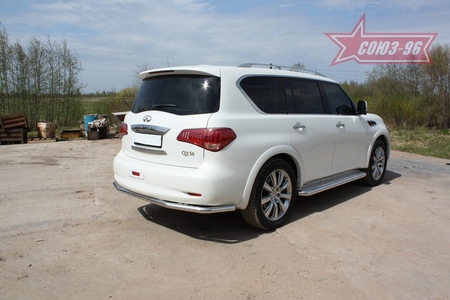 Защита заднего бампера d60 с загибами Infiniti QX56 (2010-2014) INQX.75.1281