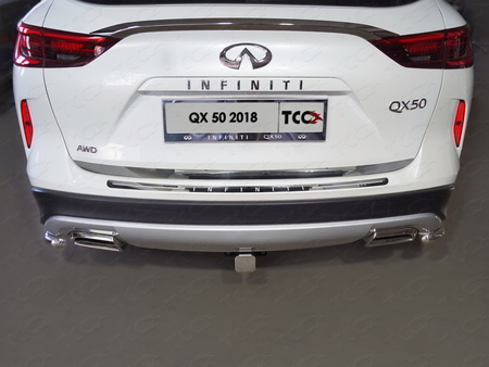 Накладка на заднюю дверь (лист зеркальный) Infiniti QX50 (2018-2024) INFQX5018-10