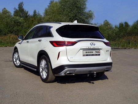 Защита заднего бампера (уголки) 42,4 мм Infiniti QX50 (2018-2024) INFQX5018-23