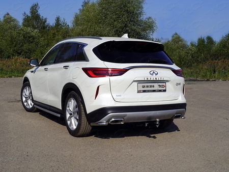 Защита заднего бампера (уголки) 42,4 мм Infiniti QX50 (2018-2024) INFQX5018-23