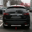 Защита заднего бампера d76 короткая Infiniti FX (2009-2014)