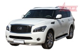 Защита переднего бампера d60 одинарная Infiniti QX56 (2010-2014)