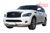 Защита переднего бампера d60/42 двойная Infiniti QX56 (2010-2014)