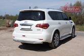 Защита заднего бампера d76 короткая Infiniti QX56 (2010-2014)