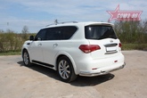 Защита заднего бампера d60/60 с загибами Infiniti QX56 (2010-2014)