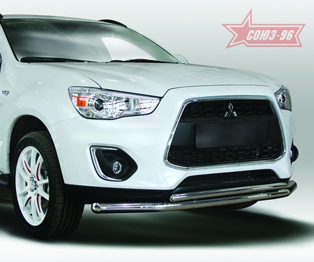 Защита переднего бампера труба d60/42 Premium двойная Mitsubishi ASX (2012-2019) MASX.48.1669