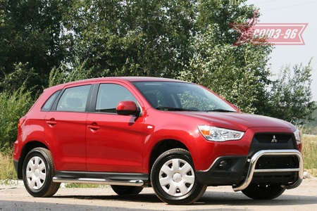 Защита передняя мини d76 низкая с перемычкой d42 Mitsubishi ASX (2010-2012) MASX.56.1124