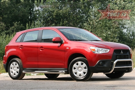 Защита передняя мини d60 низкая с перемычкой d42 Mitsubishi  ASX (2010-2012) MASX.56.1125