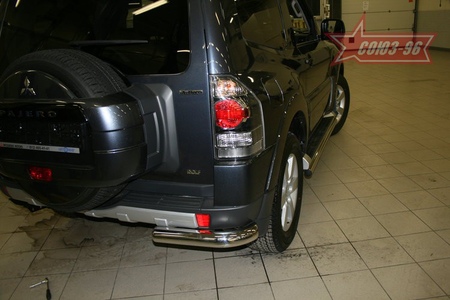 Защита заднего бампера d76 уголки Mitsubishi Pajero IV 3d (2006-2011) MIPJ.76.0555