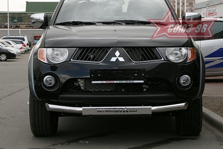 Защита переднего бампера d76 c накладкой Mitsubishi L200 (2007-2014) MITL.48.0441