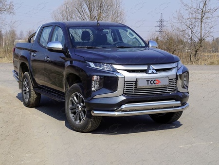 Защита передняя нижняя двойная 76,1/75 мм Mitsubishi L200 (2019-2024) MITL20019-40