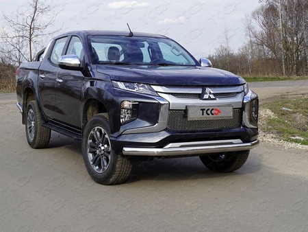 Защита передняя нижняя овальная 75х42 мм Mitsubishi L200 (2019-2024) MITL20019-41