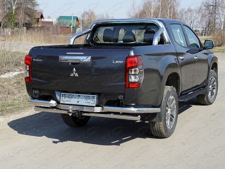 Защита заднего бампера уголки 76,1 мм Mitsubishi L200 (2019-2024) MITL20019-53