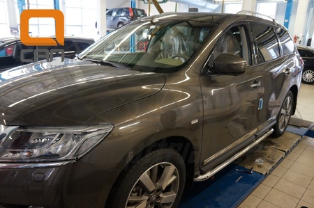 Пороги нержавеющая труба с листом Nissan Pathfinder (2014-2017) NIPA.45.4055