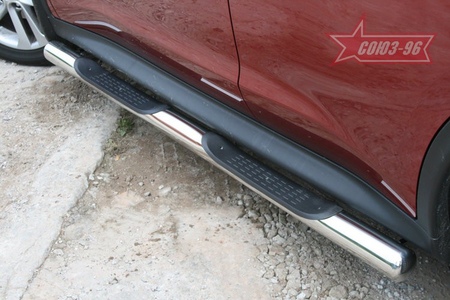 Пороги с проступями d76 Nissan Juke 4x4 (2010-2014) NJU4.81.1392